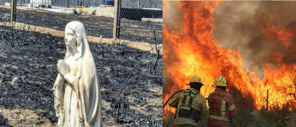 ARGENTINA: Imagen de la Virgen María se salva en medio de los incendios