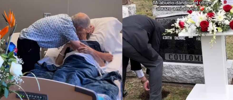 Abuelito da el último beso a su pareja de vida antes de recibir la eutanasia