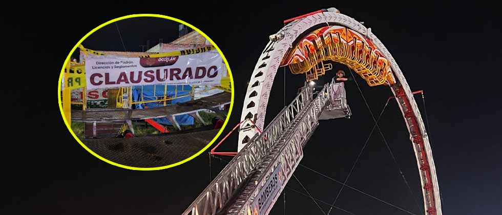 Falla en juego mecánico deja a personas atrapadas de cabeza por media hora