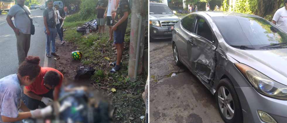 Motociclista gravemente lesionado tras chocar contra un vehículo a toda velocidad