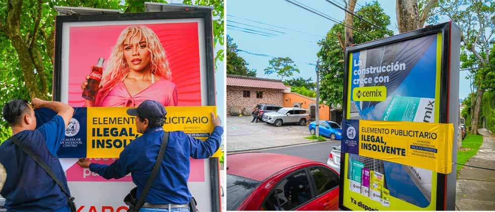 Eliminan mupis, vallas y rotulos que evaden el pago de impuestos