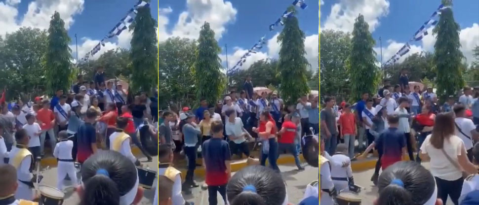 NICARAGUA: mujeres y hombres protagonizan batalla campal en pleno desfile de Independencia
