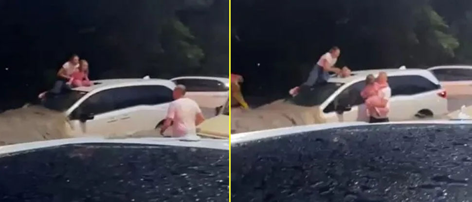 MÉXICO: hombre salva a familia atrapada en su vehículo tras inundarse carretera en Zapopan