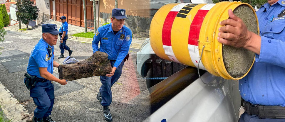 Retiran rocas, troncos y otros objetos que eran utilizados para reservar parqueos ilegales