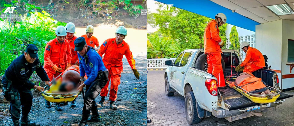 Bomberos rescatan con vida a persona que fue arrastrada por el río Grande en san Miguel