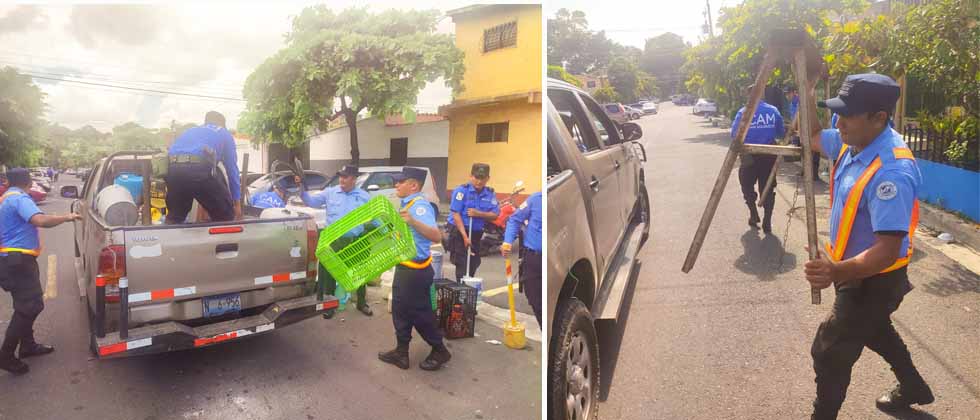 Retiran más de 250 objetos que eran utilizados para reservar parqueos en colonia Lincoln