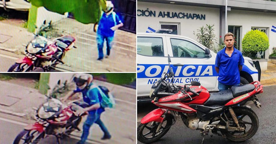 Capturan en tiempo récord a sujeto que hurtó una motocicleta en Ahuachapán