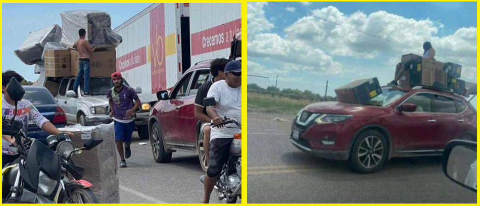 MÉXICO: Pobladores saquean camión de electrodomésticos y horas después lo regresan