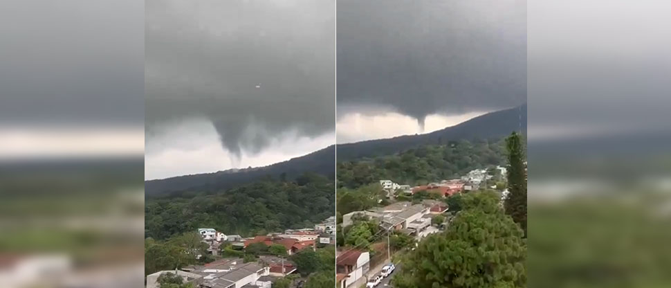 Captan impresionante formación de torbellino en faldas del volcán de San Salvador