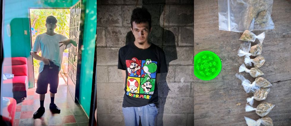 Capturan a sujeto con marihuana e imágenes alusivas a pandillas en su celular