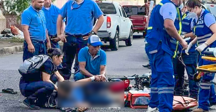 Joven resulta con graves fracturas tras accidente vial en San Salvador