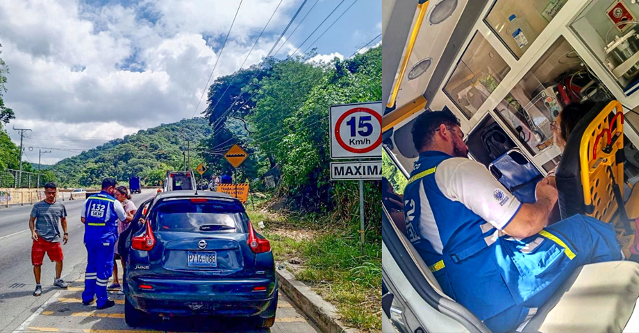 Reportan dos personas lesionadas tras fuerte accidente en carretera Los Chorros