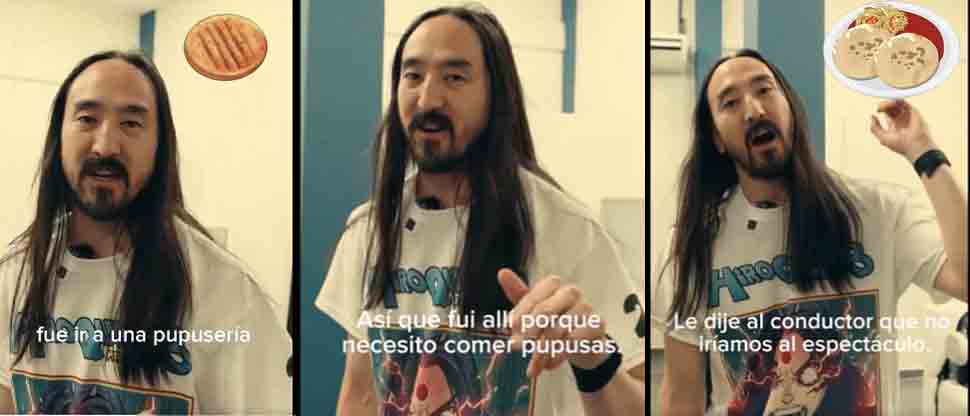 Steve Aoki confiesa que fue a probar las pupusas