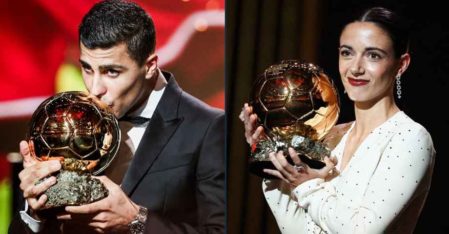 Rodri y Aitana, ganadores del Balón de Oro 2024