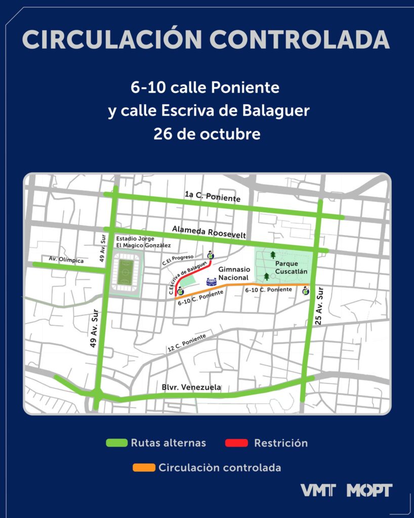 Estas son las calles que estarán cerradas este sábado por desarrollo del Gamergy El Salvador 2024