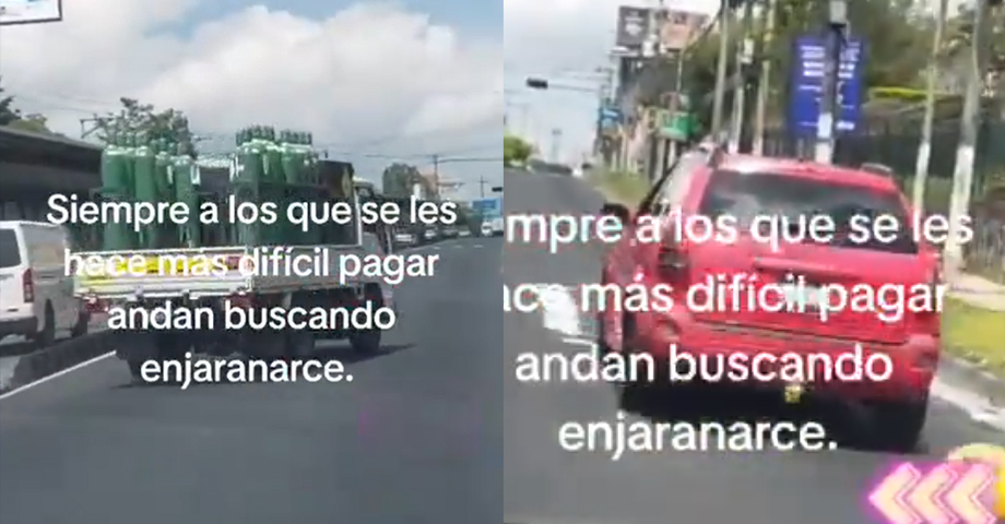 Intolerancia: conductores pudieron ocasionar una tragedia por ir peleando vía en San Salvador