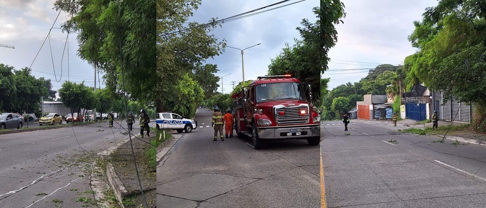 Caos vehicular en la prolongación de la Masferrer Norte por cables de alta tensión en el suelo