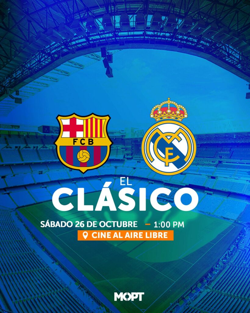 Obras Públicas transmitirá el clásico del fútbol español en pantalla gigante totalmente gratis