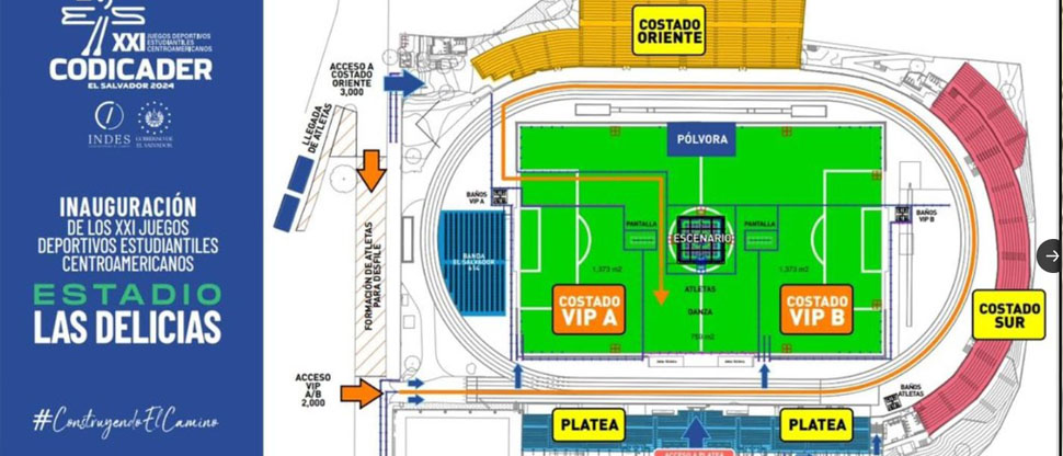Anuncian cierres de calles en alrededores del estadio Las delicias por inauguración de los juegos CODICADER