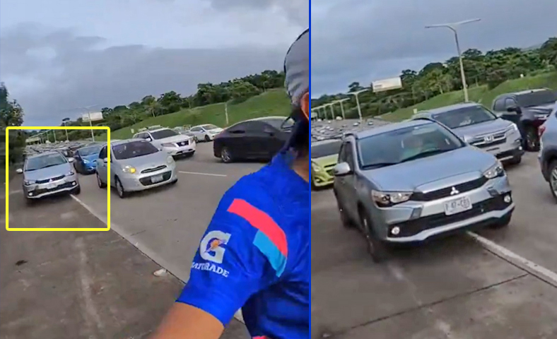 Denuncian a conductor imprudente que puso en peligro a corredor en plena vía