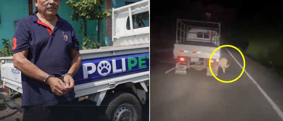 Ubican y capturan a conductor que llevaba colgando sin piedad a un perrito en plena calle