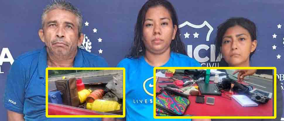 Capturan a un hombre y dos mujeres por hurtar varias viviendas en Santa Ana