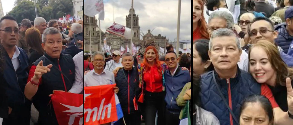 Manuel “El chino” Flores y comitiva del FMLN pasan desapercibidos en toma de posesión de Claudia Sheinbaum