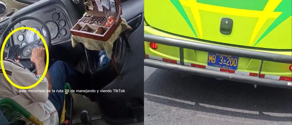 Piden los tres Doritos después para conductor de microbús por manejar y manipular su celular