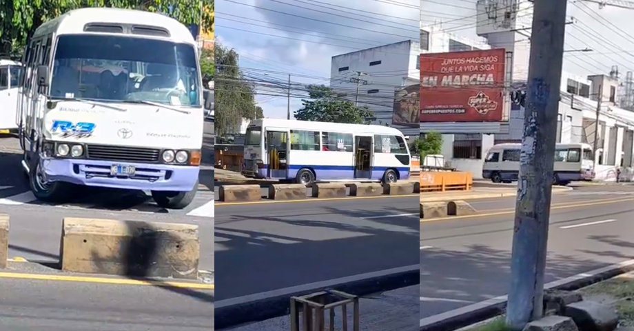 Microbusero es captado realizando giro indebido y poniendo en riesgo la vida de muchas personas