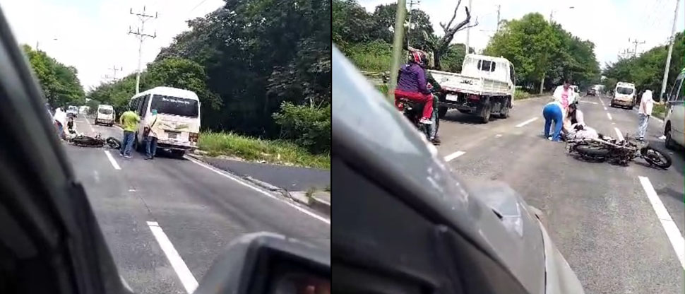 Motociclista lesionado tras accidentarse en carretera a Comalapa