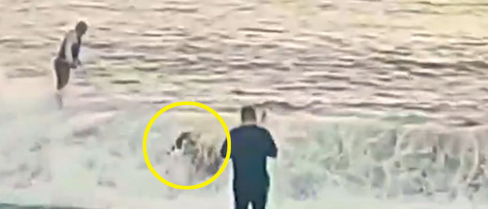 Sesión de fotos de recién casados sale mal y novia es arrastrada por una ola