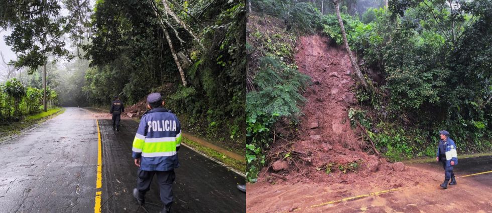 Reportan deslizamiento de tierra sobre la Ruta Panorámica