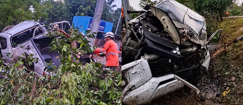Tres lesionados deja grave siniestro sobre la carretera de Oro