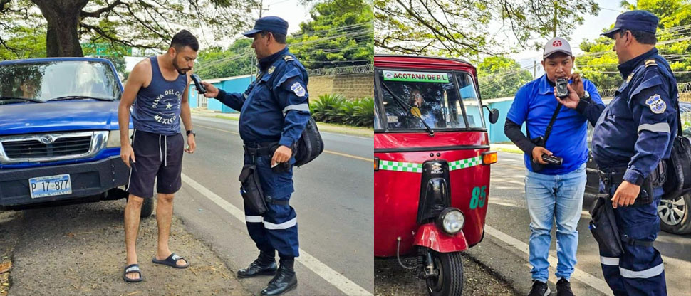 Instalan controles vehiculares para detectar a conductores peligrosos en Chalatenango