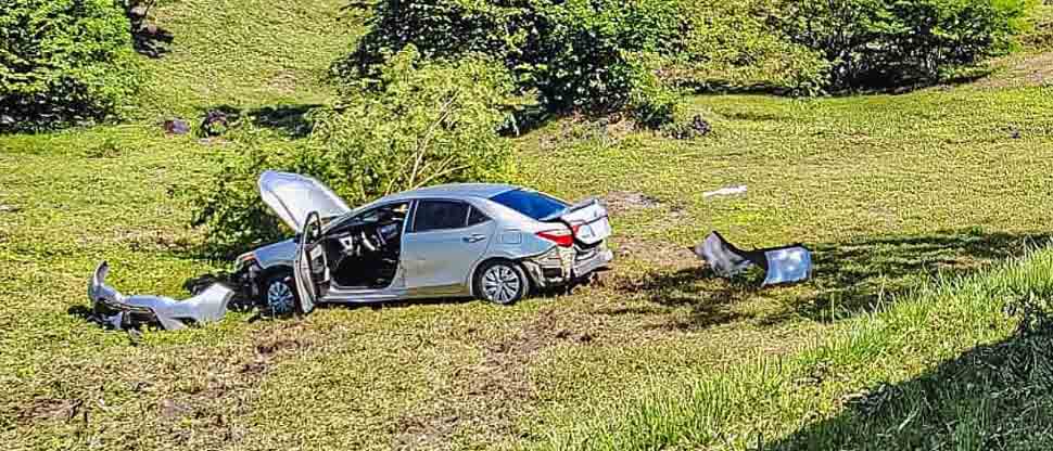 Conductor termina sin vehículo tras accidentarse en el desvío de San Juan Opico