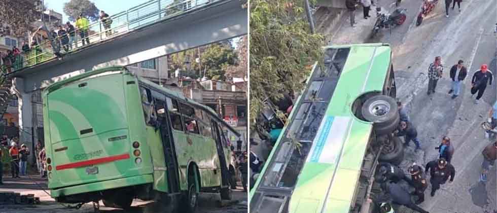México: Autobús volcado deja 32 pasajeros lesionados