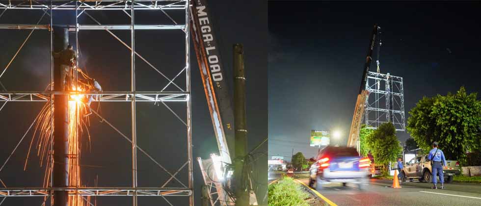 Retiran elementos publicitarios ilegales instalados en San Salvador