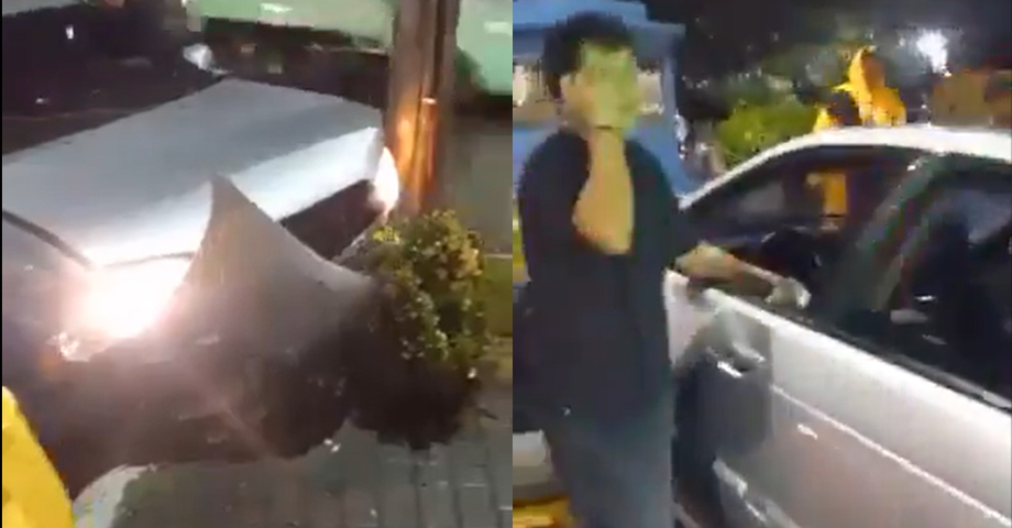 Otro percance vial: conductor choca contra separadores frente a gasolinera en Apopa