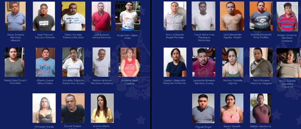 Capturan a 26 miembros de estructura dedicada a comercializar droga en Santa Ana, Metapán y Ahuachapán