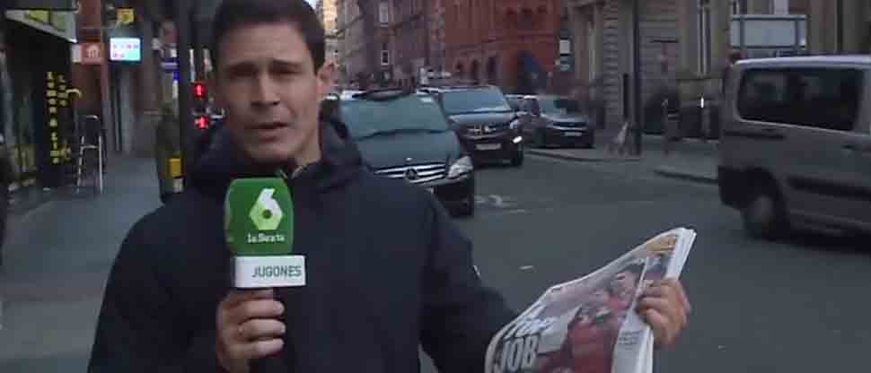 Edu Aguirre triste por los titulares de la prensa inglesa tras la derrota del Real Madrid