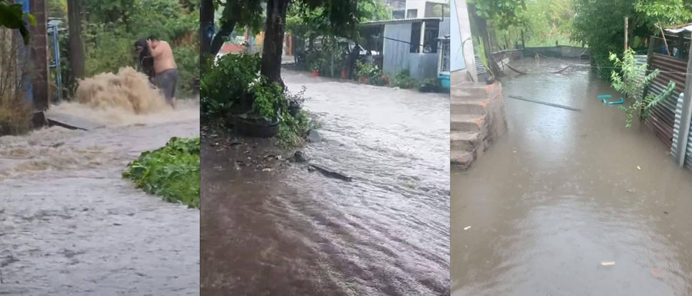 Fuertes lluvias causan inundaciones en Acajutla