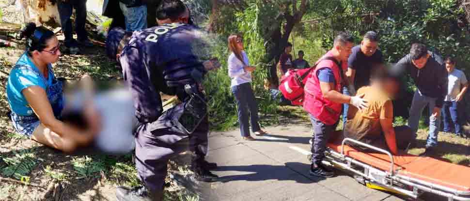 Dos personas resultan lesionadas tras perder el control un conductor en Texistepeque