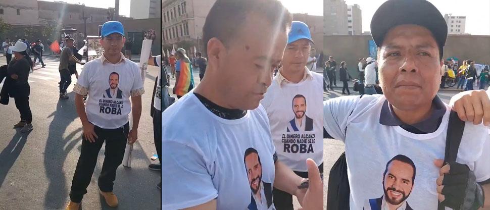 PERÚ: Ciudadanos salen a las calles con camisas de Bukele, exigiendo a sus gobernantes que trabajen por la seguridad