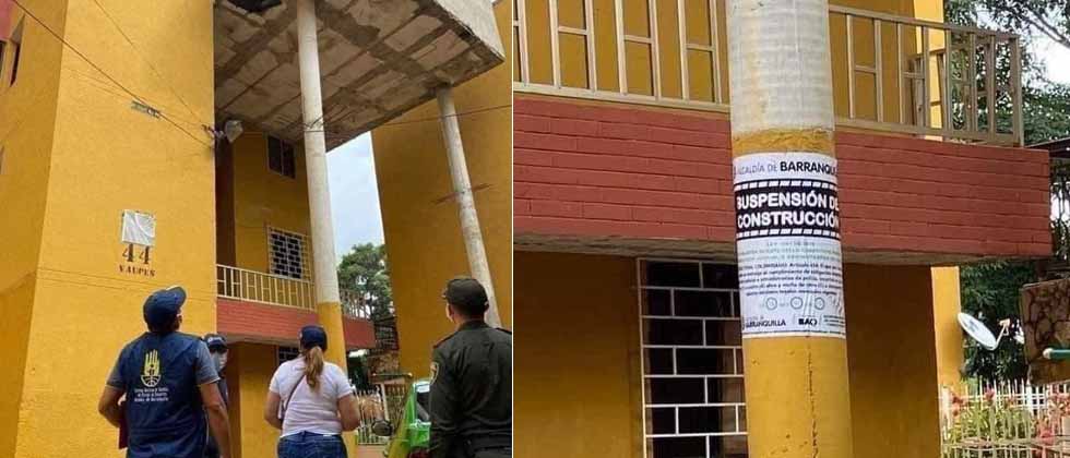 Multan a ciudadano por usar postes del tendido eléctrico para construir segundo piso de su casa