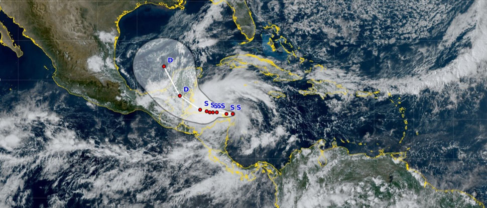 Depresión tropical Sara, se convierte en tormenta tropical