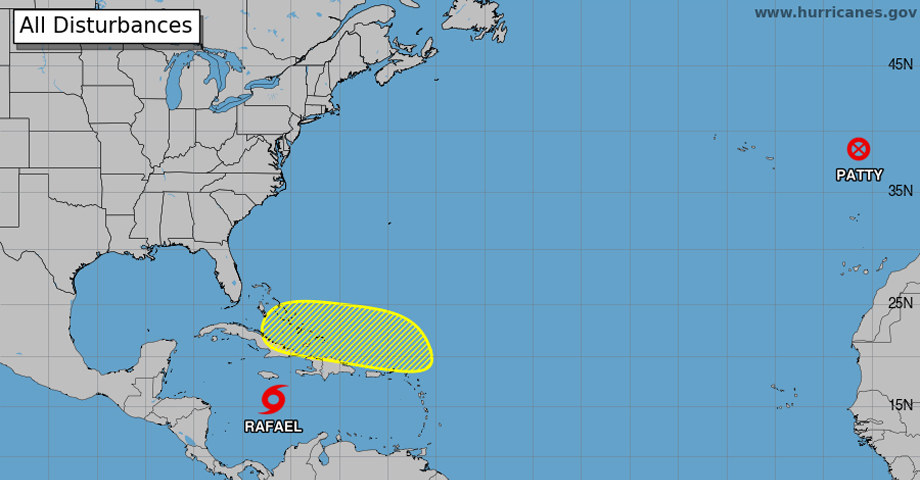 Tormenta Tropical Rafael favorecerá el ingreso de lluvias y tormentas en los próximos días