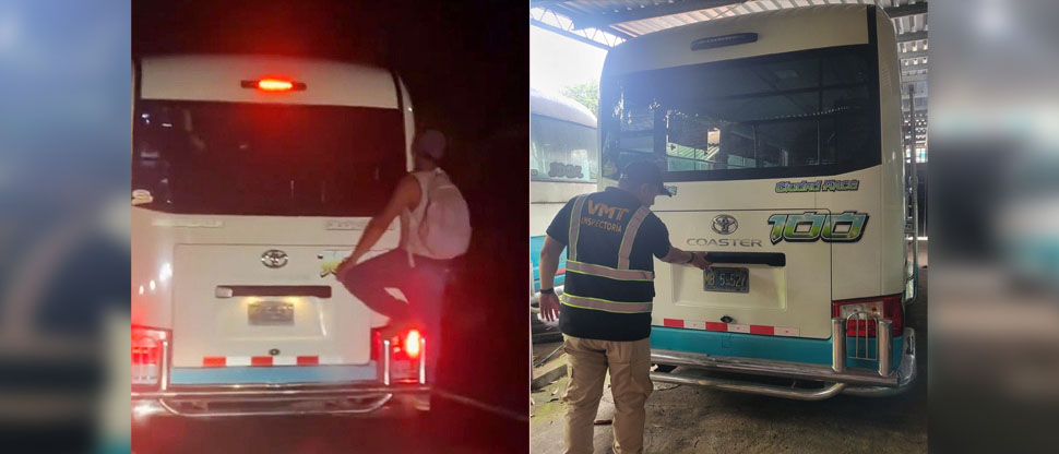 Multan a microbusero que arriesgó la vida de pasajero al llevarlo colgado en la unidad