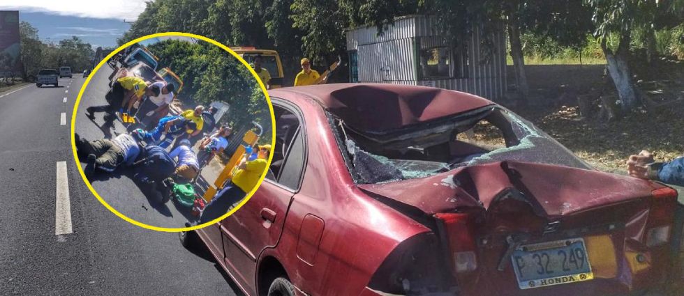 Reportan un lesionado tras fuerte accidente en Ciudad Delgado