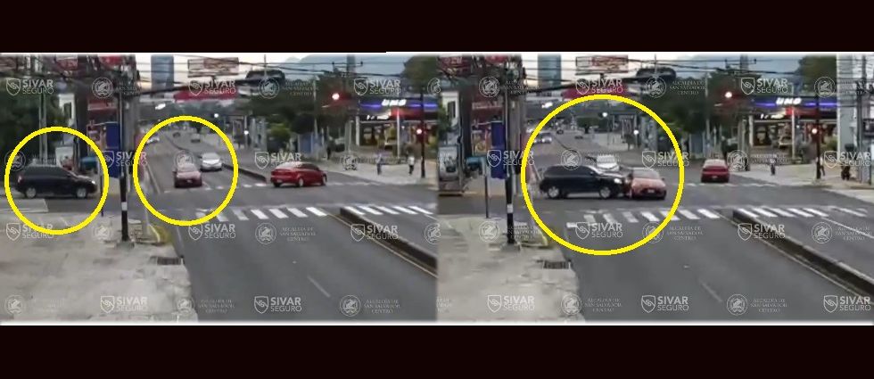 Cámaras captan accidente de tránsito sobre el Paseo General Escalón