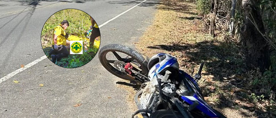 Motociclista termina en el hospital tras accidentarse en Cabañas